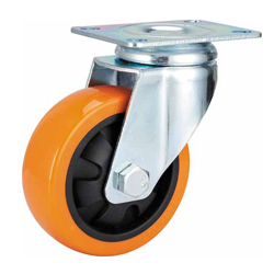 Mid duty Orange PU Swivel  caster