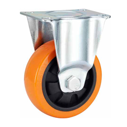 Mid duty Orange PU Rigid caster