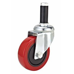 Mid duty Red PU Screw W/Rubber sleeve caster