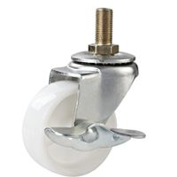 Black/White PP Screw With side brake caster