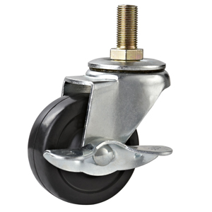 Black Rubber Screw W/side brake caster
