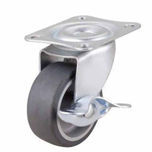 TPR Plate W/side brake caster