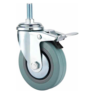 Grey rubber/PVC Screw W/brake caster