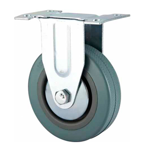Grey rubber/PVC Rigid caster