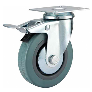 Grey rubber/PVC Plate W/brace caster