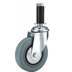 Grey rubber/PVC Screw W/rubber sleeve caster