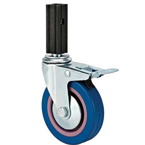 Grey rubber/PVC Screw brake W/Nylon sleeve caster