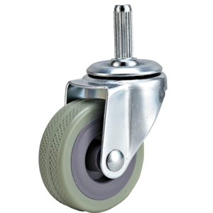 Grey rubber/PVC Stem W/sleeve caster