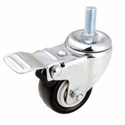 Black PU/PVC Screw W/brake caster