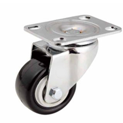 Black PU/PVC Plate Swivel caster