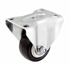 Black PU/PVC Plate Rigid caster