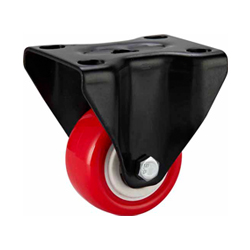 Red PU/PVC Rigid caster