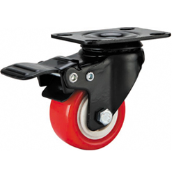 Red PU/PVC Plate W/brake caster