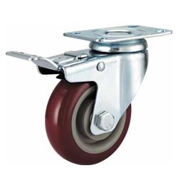 Mid duty Round PVC Plate W/Brake caster